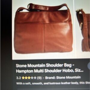 - Stone Mountain Shoulder Bag Hampton Hobo pebble brown leather shoulder purse